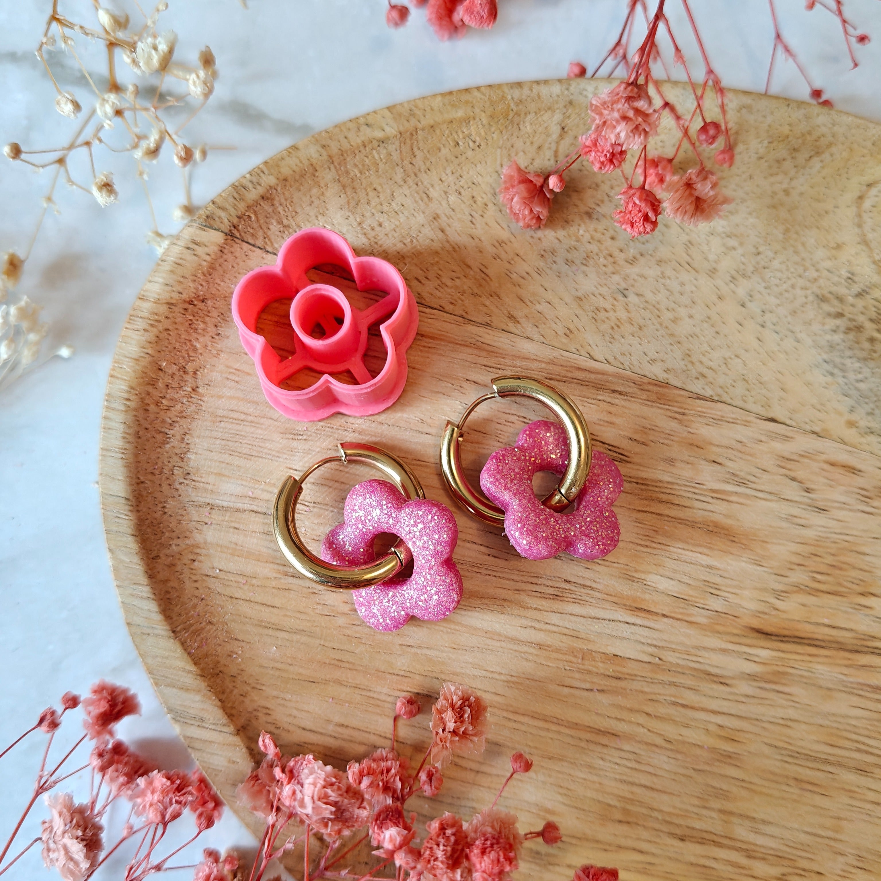 creoles fleur simple emporte pièce