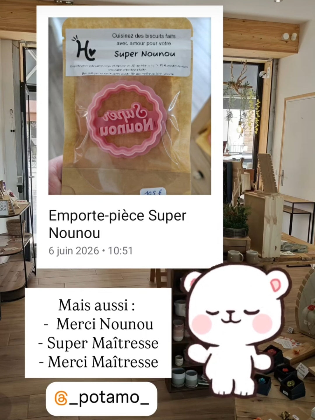 Emporte-pièce Merci Maîtresse (Message au choix)
