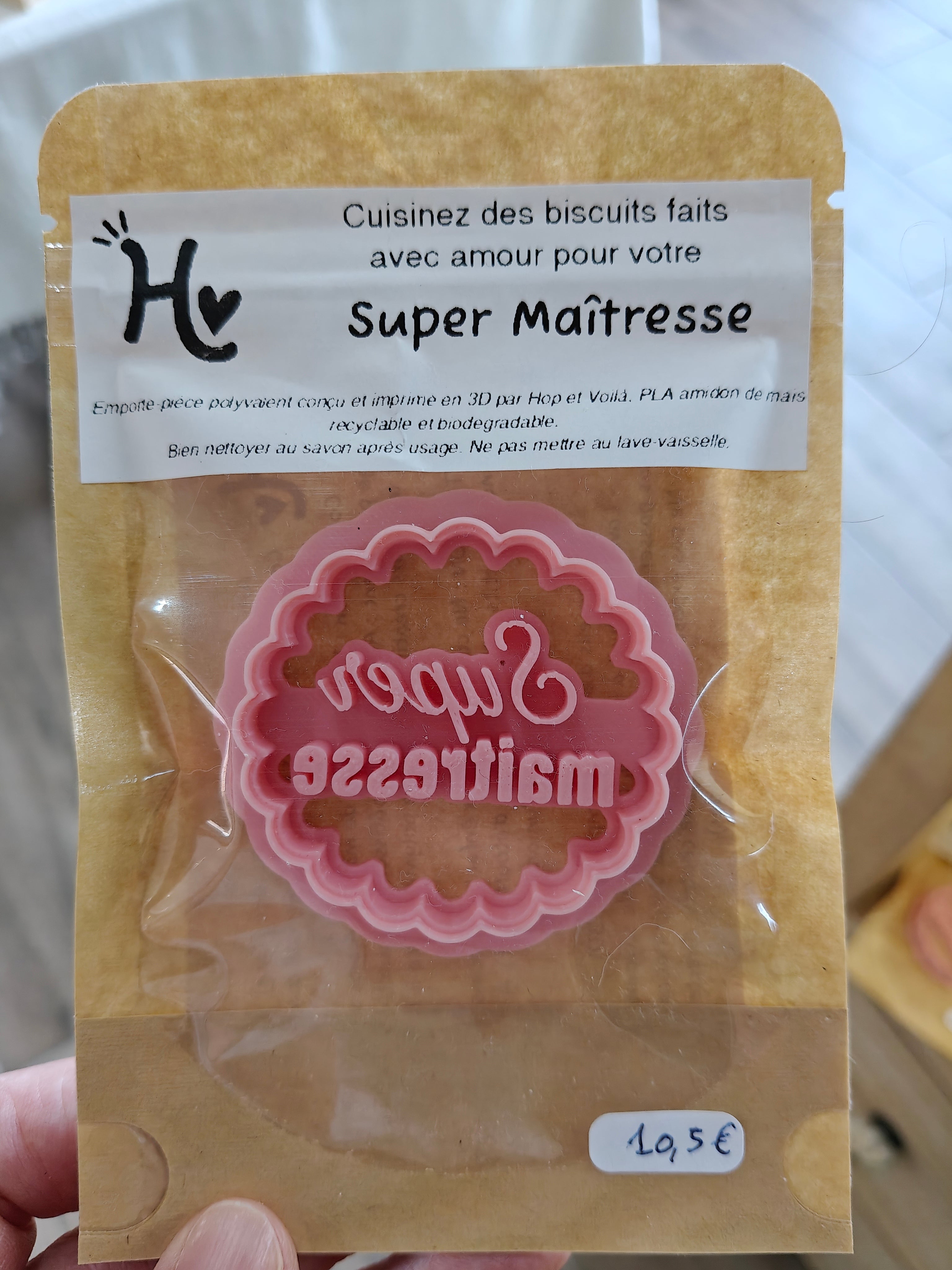 Emporte-pièce Merci Maîtresse (Message au choix)