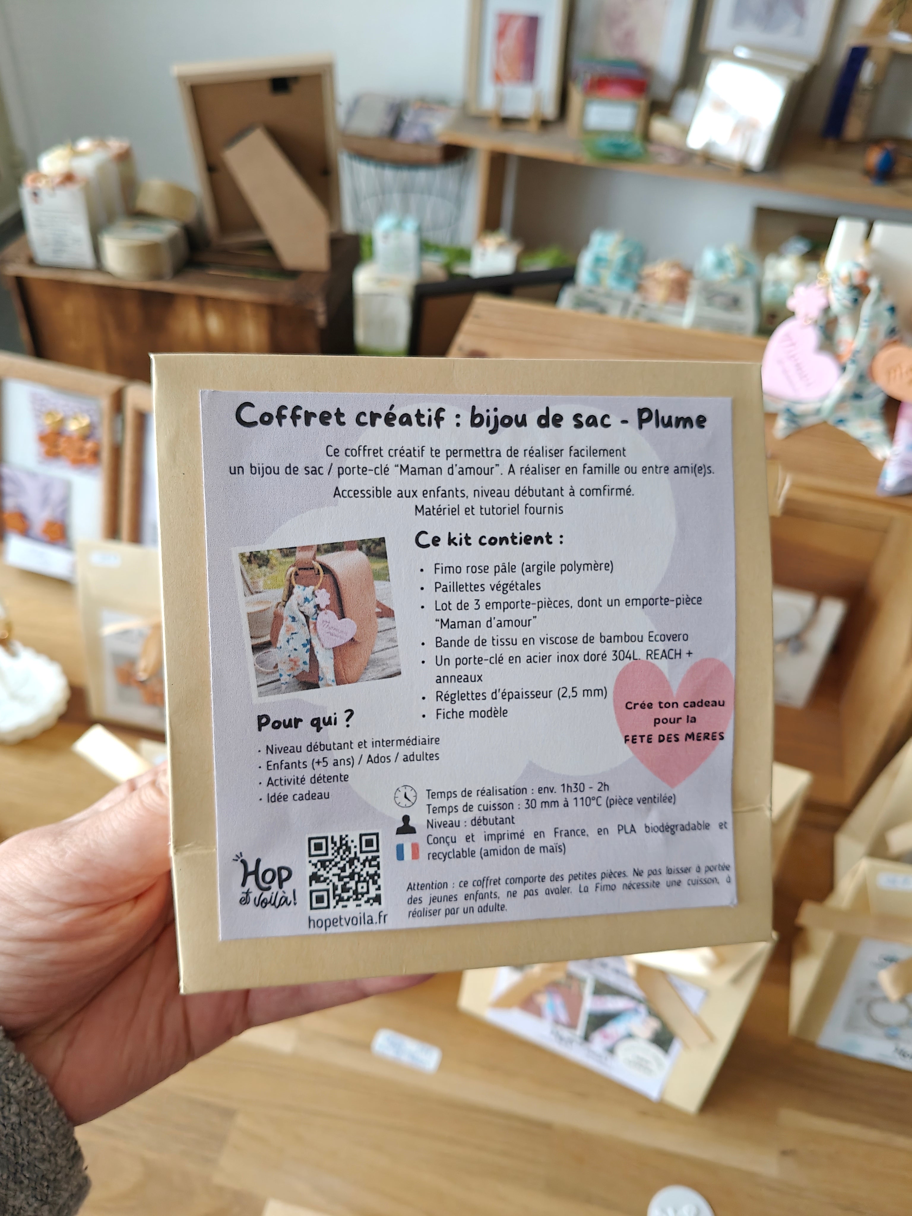 Coffret Créatif "Maman d'amour" – Bijou de Sac en Argile Polymère | Hop et Voilà !