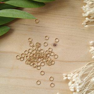 lot de 10 anneaux ouverts 4 mm acier inoxydable doré