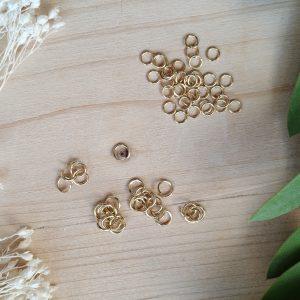 pack anneaux ouverts acier inoxydable doré – 4 mm et 5 mm (lot de 20)
